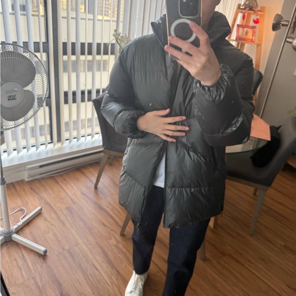 Massimo Dutti Charcoal Puffer Jacket
